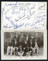 CRICKET Card Of P&O Stratheden, Reverse Signed By England Team Incl. D. Compton (19 Signatures), Yorkshire Team Phot - Ohne Zuordnung