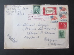 ENVELOPPE (M1610) USA Vers BELGIQUE (2 Vues) Avec Retour Pour Manque De Timbre - Covers