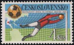Czechoslovakia / Stamps (1986) 2745: World Cup Of Football In Mexico 1986 (goalkeeper And Ball); Painter: Petr Misek - Nuovi
