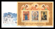 FDC Belarus 2000 Mih. 345/47 (Bl.18) 2000 Years Of Christianity (Joint Issue Russia-Belarus-Ukraine) - Bielorrusia