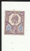 1 Timbre De  5 D_Avenement D'Edouard VII_Postage-& Revenue _Voir Scan - Sonstige & Ohne Zuordnung