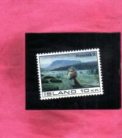 ISLANDA ICELAND ISLANDE 1971 “Flight,” By Asgrimur Jonsson BENEFIT OF REFUGEES Kr 10 10k MNH - Unused Stamps