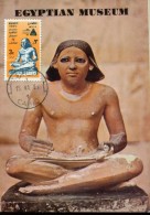 9006 Egypt  , Maxicard 1985 Statue Of Scribe, Egyptology - Egyptology