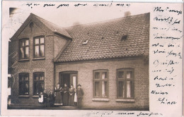 MARNE Holstein Original Private Fotokarte Einzelhaus Mit Mehrgenerationen Familie 7.9.1908 Gelaufen - Heide