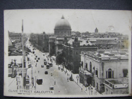 INDIA - Clive Street CALCUTTA Traffic 1940s - Orig. Small Photo 8,5x4,9 Cm, D. Mordecai Stamp - Lieux