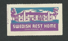 B37-06 CANADA Swedish Rest Home 1954 Charity Seal MHR - Local, Strike, Seals & Cinderellas