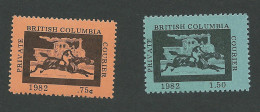 B37-26 CANADA 1982 British Columbia Private Courier Set Of 2 MNH - Local, Strike, Seals & Cinderellas