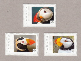 LQ. PUFFIN, ATLANTIC, TUFTED, HORNED Picture Postage MNH Canada 2016 [p16/04-2pf3] - Collections, Lots & Series