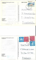 2  Cartes  Postales    -   Expédiées   De  NORVEGE   à   Destination  De  JUILLAN   ( 65 ) - Lettres & Documents