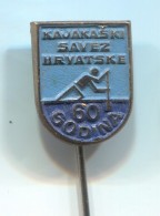 Kayak Rowing Rudern - Croatia Federation Anniversary, Vintage Pin  Badge - Remo