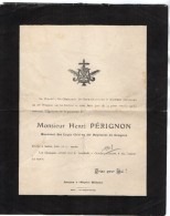 VP4611 - MILITARIA - Faire - Part De Décès De Mr H. PERIGNON Maréchal Des Logis Chef Au 28 ème De Dragons Décédé à SEDAN - Obituary Notices