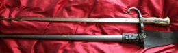 FRANCE - BAIONNETTE POUR FUSIL GRAS MODELE 1874 Avec Fourreau Et Porte Fourreau Cuir.  #84 - Knives/Swords