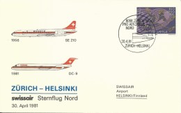 SF 81.9, Vol PRO AERO Nord, Swissair, Zurich - Helsinki, S-210, DC-9, 1981 - Autres & Non Classés
