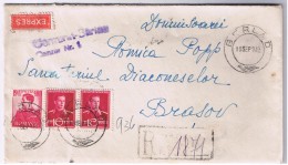 Romania Scrisoare Barlad- Brasov 10 Sept 1942 / Cenzura Barlad / Expres Recomandata / Sanatoriul Diaconeselor Brasov - Lettres 2ème Guerre Mondiale