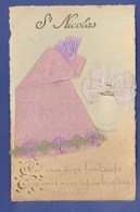 BONNET De SAINT NICOLAS - APOUTIS - SOIE BRODERIE - CARTE POSTALE ANCIENNE - PORTE BONHEUR POUR GARCONS à MARIER. - Sinterklaas