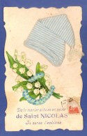 BONNET De SAINT NICOLAS - APOUTIS - SOIE BRODERIE - CARTE POSTALE ANCIENNE - PORTE BONHEUR POUR GARCONS à MARIER. - San Nicolás