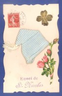 BONNET De SAINT NICOLAS - APOUTIS - SOIE BRODERIE - CARTE POSTALE ANCIENNE - PORTE BONHEUR POUR GARCONS à MARIER. - Saint-Nicholas Day