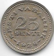 *Estonia  25 Senti 1928 Km9    Vf+ - Estonie