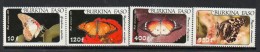 1984 Burkina Faso Butterflies   Complete Set Of 4 MNH - Burkina Faso (1984-...)