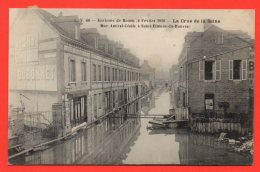 2 Février 1910 - La Crue De La Seine - Rue Amiral Cécile à SAINT ETIENNE DU ROUVERAY - L'Eglise. - Saint Etienne Du Rouvray