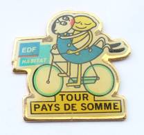 Pin's TOUR DE PAYS DE SOMME -  Couple D'amoureux En Vélo - Logo - F316 - EDF GDF