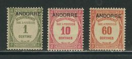 ANDORRE N° Taxes 9 à 11 * - Unused Stamps