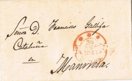 18042. Carta Entera Pre Filatelica BURGOS 1843. Fechador Baeza - ...-1850 Prefilatelia