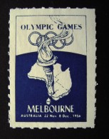 AUSTRALIA MELBOURNE 1956  OLYMPIC  GAMES   JEUX  OLIMPYQUES    ERINNOFILO  ERINNOPHILIE   CINDERELLA - Summer 1956: Melbourne