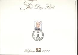 FDS - First Day Sheet - 1999 - OBP 2840 -  ALBERT II - EERSTE POSTZEGEL IN EURO - 1999-2010