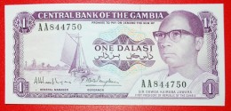 § SHIP: THE GAMBIA ★ 1 DALASI (1971-1987) UNC CRISP! LOW START★ NO RESERVE! Jawara (1970-1994) - Gambie