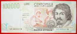 • CARAVAGGIO (1571-1610): ITALY ★ 100000 LIRAS 1994 (1995) CRISP!!! LOW START★ NO RESERVE! - 100.000 Lire