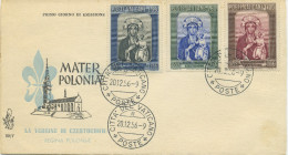 VATICANO - FDC 1956  VENETIA  - MADONNA NERA - MATER POLONIA - FDC