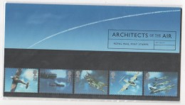 POCHETTE  DE 5 TIMBRES  ANGLAIS - Thème Avions Militaire  - Architects Of The Air ( Royal Mail Mint Stamps ) - Feuilles, Planches  Et Multiples