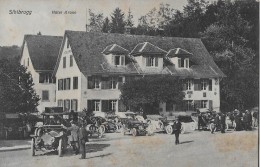 SIHLBRUGG → Hotel Krone, Parkplatz Voller Oldtimer, Lichtdruck 1910 - Other & Unclassified