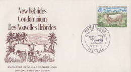 Enveloppe FDC  1er Jour   NOUVELLES  HEBRIDES   Boeuf   Charolais   1975 - FDC