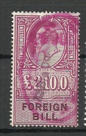 Great Britain Old Revenue Tax Stamp ? King Edward Foreign Bill O - Servizio