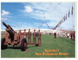 (125) Australia - Canberra Parliament House Opening Ceremony - Military Pageant (scarce Postcard) - Canberra (ACT)