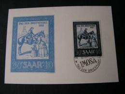 == Saarland 1952   FDC  IMOSA   316  €  50,00 - Briefe U. Dokumente