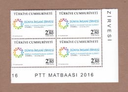 AC  -  TURKEY STAMP - WORLD HUMANITARIAN SUMMIT MNH BLOCK OF FOUR ISTANBUL 26 MAY 2016 - Nuovi