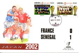 LIBERIA. N°3808 & 3821 Sur Enveloppe 1er Jour (FDC) De 2002. France-Sénégal. - 2002 – Corea Del Sud / Giappone