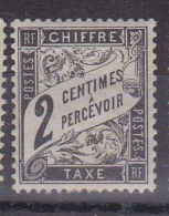 N° 11 Taxes 2 Centime à Percevoir Noir   Trace De Charnière Au Dos - 1859-1959 Mint/hinged