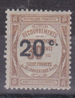 N° 49  Taxes : Timbre De 1908 Surchargé  20c.s30c Bistre Avec Trace De Charnière Au Dos - 1859-1959 Mint/hinged