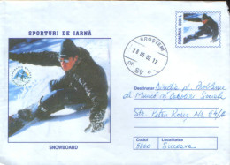 2001,STATIONERY COVER,USED, ROMANIA -  Winter Sports - Snowboard - Postwaardestukken