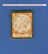 1934 N° 503  MORT DU MARÉCHAL HINDENBURG  3 P BISTRE BRUN DEUTFCHES REICH 12.1.35 OBLITÉRÉ YVERT 0.50 € - Errors And Oddities