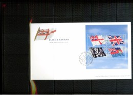 Great Britain 2001 Flags Michel Block 12 FDC - Cartas & Documentos