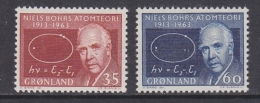Greenland 1963 Niels Borhs 2v ** Mnh (GL109) - Unused Stamps