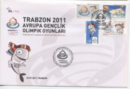 TURQUIE,TURKEI TURKEY TRABZON 2011 EUROPEAN YOUTH OLYMPIC FESTIVAL FIRST DAY COVER - Storia Postale