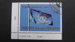 UNO-Wien 350 Oo/ESST, Verleihung Des Friedensnobelpreises 2001 An Vereinten Nationen Und An Den UNO-Generalsekretär - Oblitérés