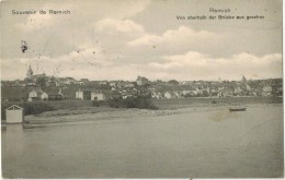 GRAND DUCHE LUXEMBOURG REMICH Sur MOSELLE Souvenir  Von Oberhalb Der Brücke Aus Gesehen - Oblitération Carlsbourg Remich - Remich