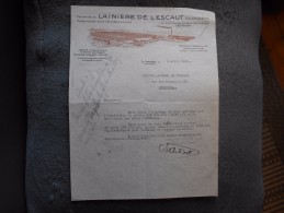 Ancienne Lettre De "Peignage Et Lainière De L'Escaut,filature De Laine Peignée Et Cardée "Leupegem 1943 Envoyée Verviers - Textile & Clothing